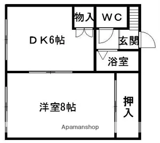 関ハイツ【208号室】の間取り