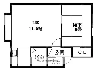 カーサ・デ・ビエント【102号室】の間取り