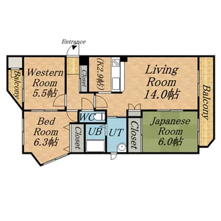 サンコート平岡【10階】の間取り