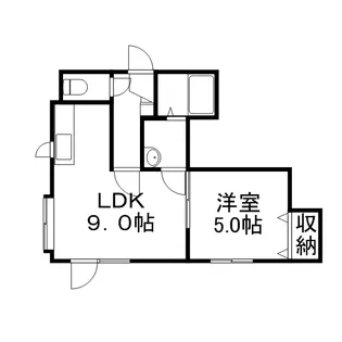 アルキオーネ平和通【206号室】の間取り