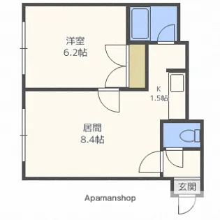 HS菊水624【402号室】の間取り