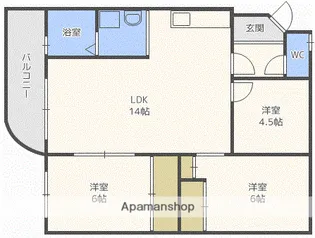ユーハイツ恵【407号室】の間取り