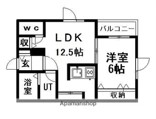 シャンティ月寒【2階】の間取り