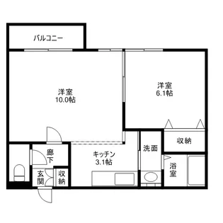 カントリースクエア【403号室】の間取り