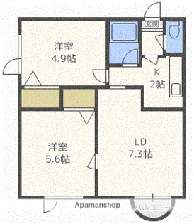 クリスタルハイツRⅡ【4階】の間取り