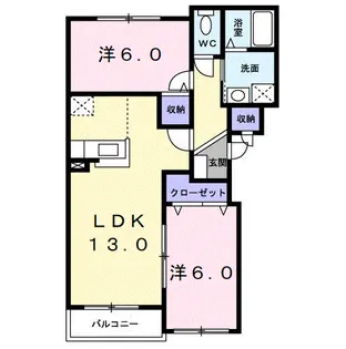 プラシード上野幌【1階】の間取り