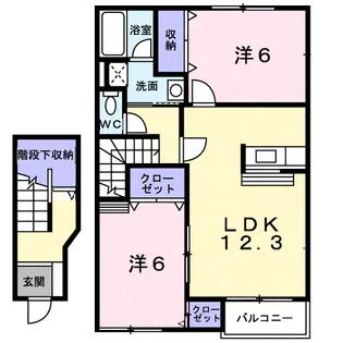 メモリーヒルズ壱番館【2階】の間取り