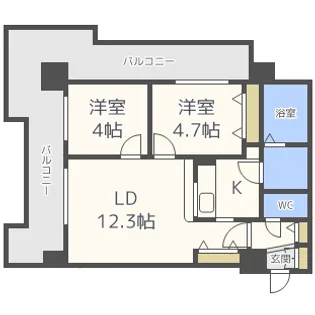 UURコート札幌北三条【14階】の間取り