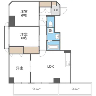アクティブプラザ上野幌【6階】の間取り