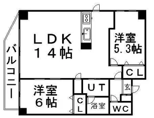 スカイコート【10階】の間取り