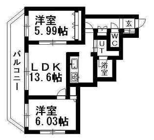 スカイコート【9階】の間取り