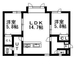 ルピナス【202号室】の間取り
