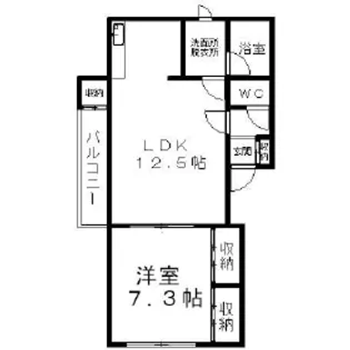 シェルコート【201号室】の間取り