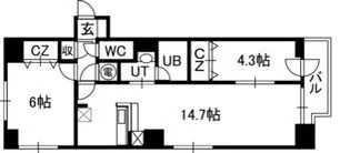 アルファタワー札幌南4条【01005号室】の間取り