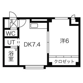 ハーベスト栄通【103号室】の間取り
