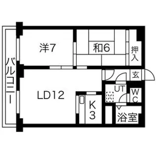 フォンテーヌ平岸【403号室】の間取り