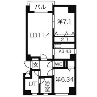 SQUARE MS平岸(スクエアマンションヒラギシ)【10階】の間取り