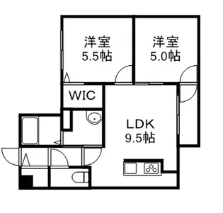 カサトレス美園【103号室】の間取り