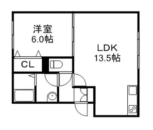 ジュピター白石中央Ⅱ【3階】の間取り
