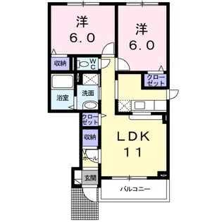 BLUE COURT【1階】の間取り