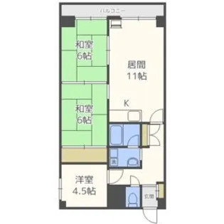 イプシロン厚別【4階】の間取り