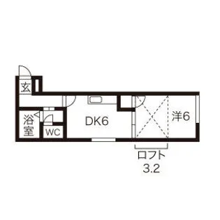 カスティーロ月寒東【205号室】の間取り