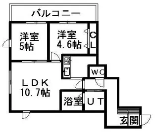 レジディア北2条イーストⅡ【4階】の間取り