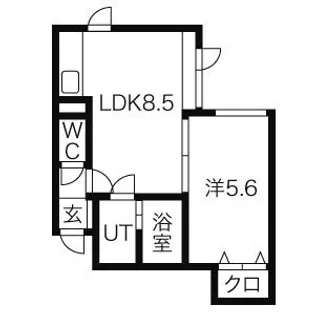 ドミールモエ南郷通13【203号室】の間取り