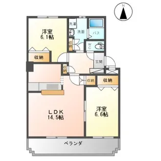 2LDKの間取り画像