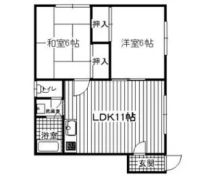 サンコーポラスNO.2【106号室】の間取り
