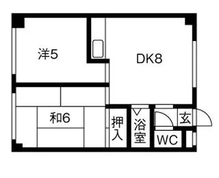 南郷ハイツイレブン【202号室】の間取り