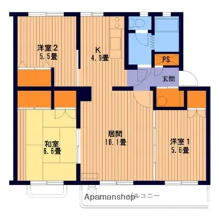 テレパレス北郷白石駅前2号棟【4階】の間取り