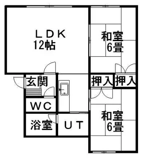ハイツ井元Ⅱ【0102号室】の間取り