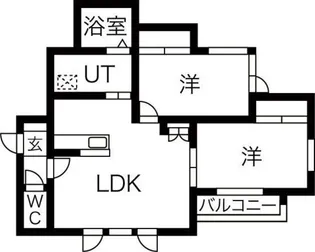 グランディール北郷【2階】の間取り