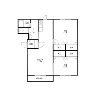 サウスウイングコート【206号室】の間取り