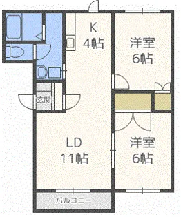 サウスウイングコート【105号室】の間取り