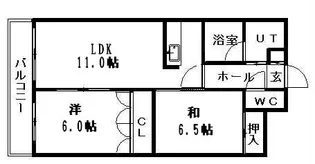 ガーネットハイツ南郷【3階】の間取り