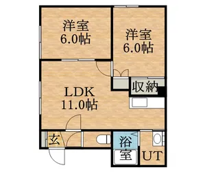 エイクシティ・ナルディ【0101号室】の間取り
