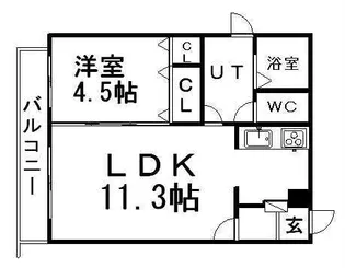 グランド・アイ美園【0205号室】の間取り