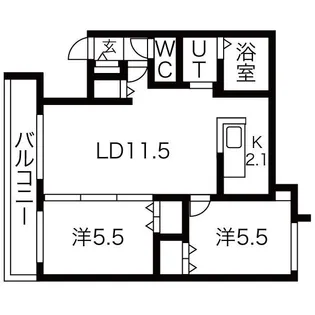ブランシャール 南郷通12【4階】の間取り