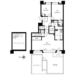 リーベスト南平岸弐番館【104号室】の間取り