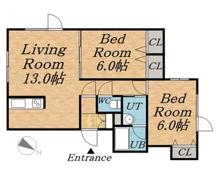 ヴィール【202号室】の間取り