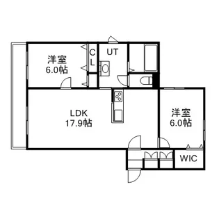 バンビーノ月寒西【3階】の間取り