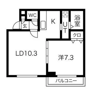 クラリス菊水V【308号室】の間取り