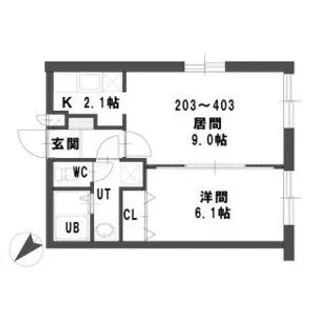 グランメール平和通Ⅴ【3階】の間取り