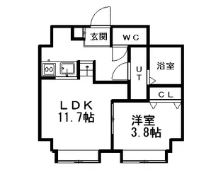 フレスコ大谷地【201号室】の間取り