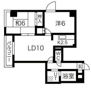 マリンヒルズ月寒【8階】の間取り
