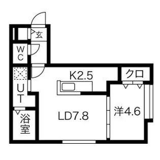 1LDKの間取り画像
