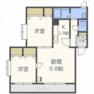 ラ・ヌーベルコート旭町【201号室】の間取り