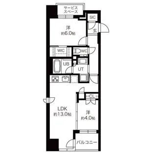 パークリュクス札幌大通公園【8階】の間取り